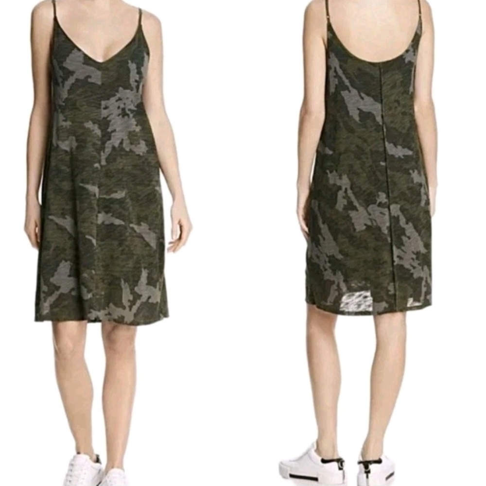 ATM Anthony Thomas Melillio Sleeveless Green Camouflage Dress Womens Size Small